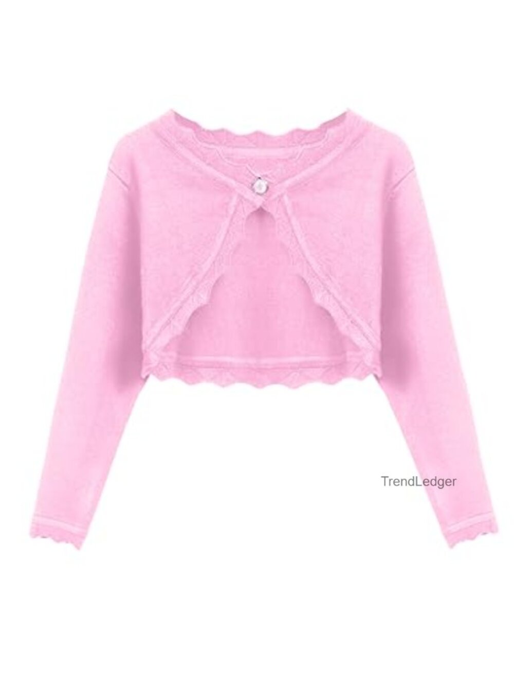 Girls Long Sleeve Open Front Bolero Shrug Cropped Cardigan Knit Sweater